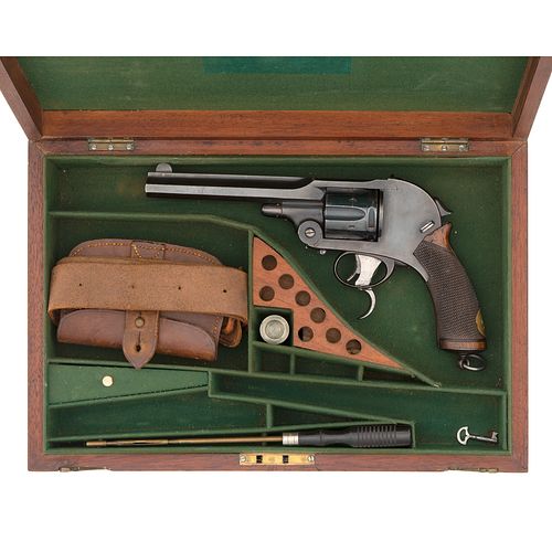 Rare Factory Cased Schlund Kynoch .476 Revolver with Holster And Wire Shoulder Stock