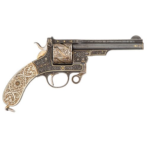 Magnificent Exhibition Quality 9mm Mauser Zig-Zag revolver with Superb Ivory Grips