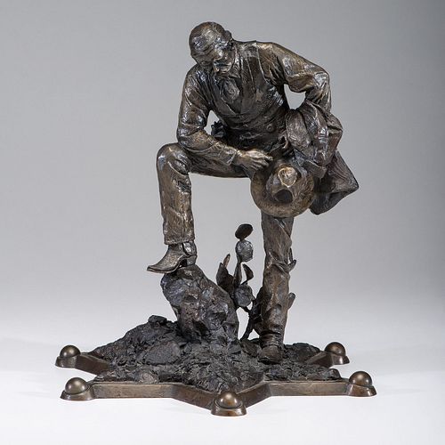 Peace Officers Memorial Bronze by Wes Chapman (American 1925-1995)