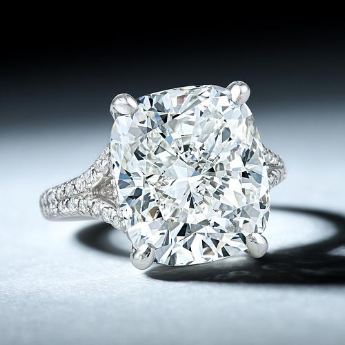 8.88-Carat Cushion-Shaped Diamond Ring