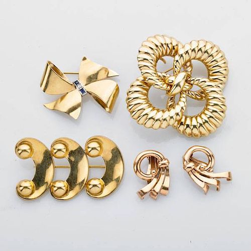 COLLECTION OF RETRO 14K YELLOW GOLD JEWELRY