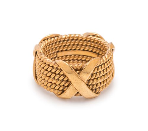 TIFFANY & CO., SCHLUMBERGER, YELLOW GOLD 'X' RING