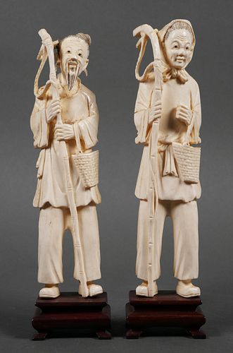 Chinese Ivory Carvings of Man and Woman