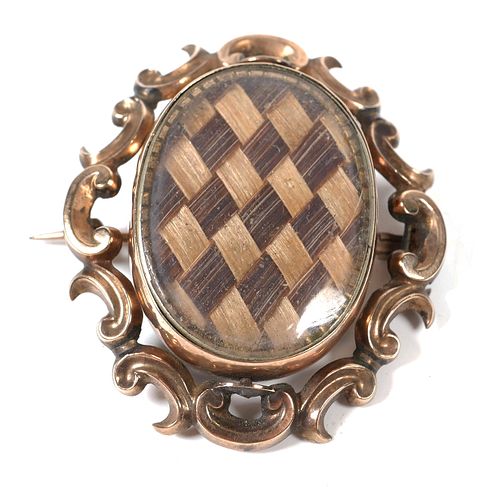 Antique VICTORIAN Swiveling Mourning Brooch 
