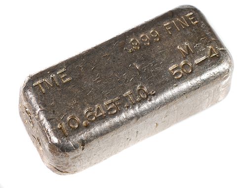 SILVER BAR .999 Hand Poured 10.64 ozt
