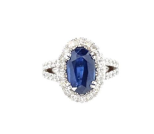 4.18ct Sapphire And 1.80ct Diamond Ring