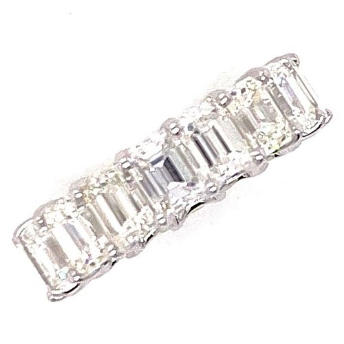 8.80 Carat Emerald Cut Diamond Eternity Band Ring