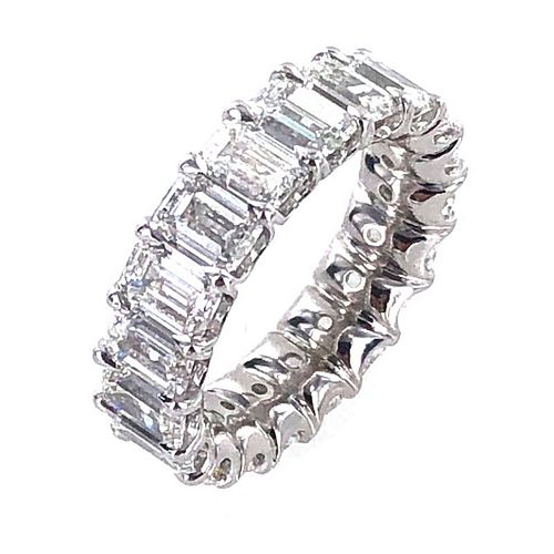 8- Carat Diamond Emerald Cut Eternity Band Ring
