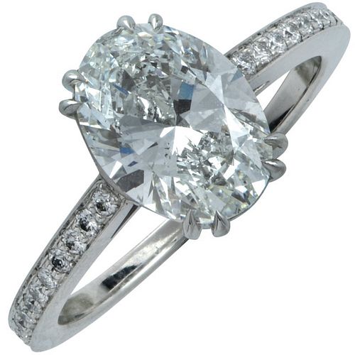 2.00 Carat Oval Diamond Platinum Engagement Ring
