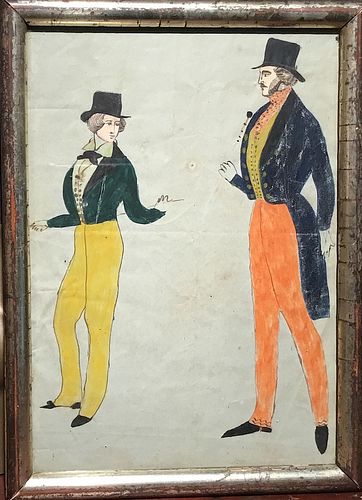 Early Watercolor of Two Dandies