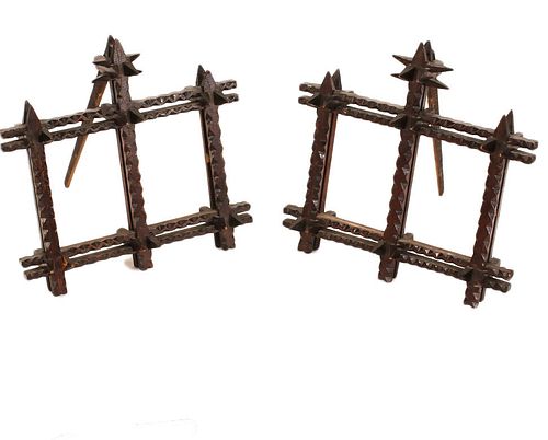 Pair of Exceptional Tramp Art Frames