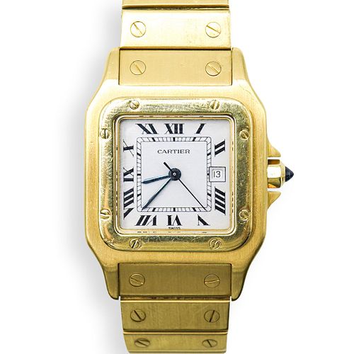 Cartier Santos Galbee 18k Gold Watch
