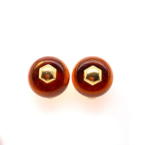 MARINA B 18k Gold Citrine Ball Clip Earrings