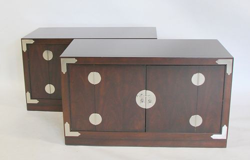 Midcentury Pair Of Asian Modern Cabinets With