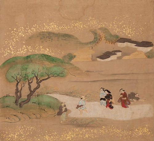 Three Japanese PaintingsImage: 13 x 13 3/4 in., 33 x 35 cm.