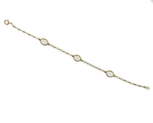 Art Deco 14K Gold Moonstone Bracelet
