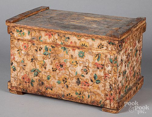 Wallpaper covered box, 19th c.