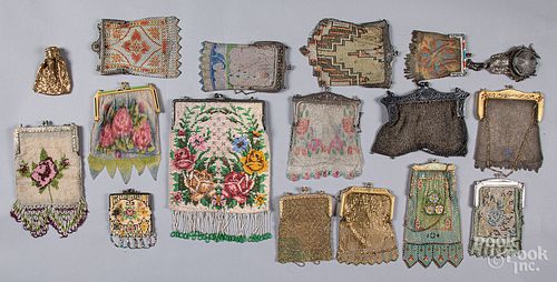 Collection of Victorian mesh and beaded purses