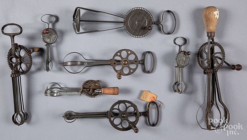 Collection of antique egg beaters