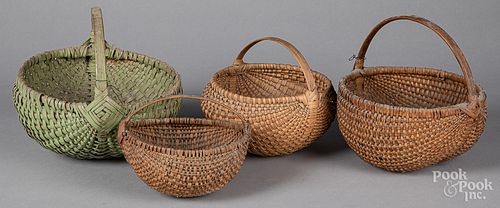 Four woven baskets