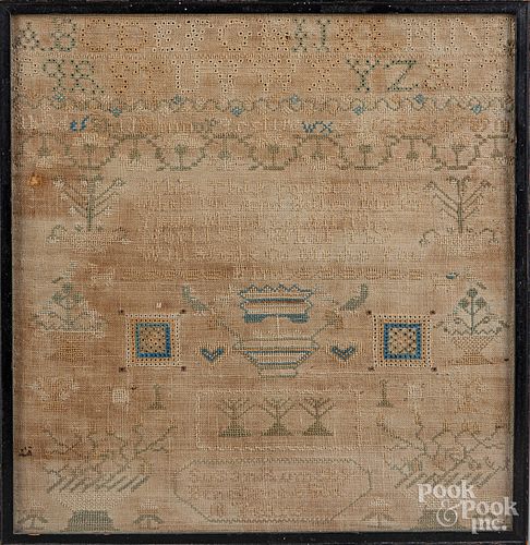 Two silk on linen samplers, 19th c.
