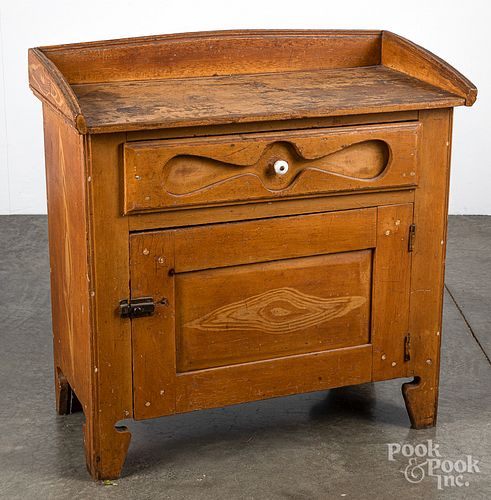 Victorian ochre grain painted commode