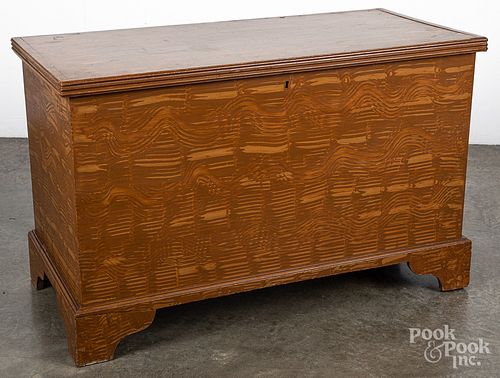 Pennsylvania painted pine blanket chest, 19th c.