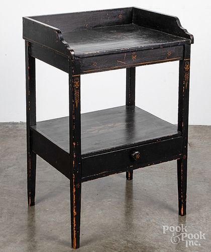 New England stencil decorated stand, 19th c.