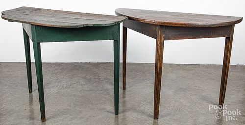 Two pine pier tables, 19th c.