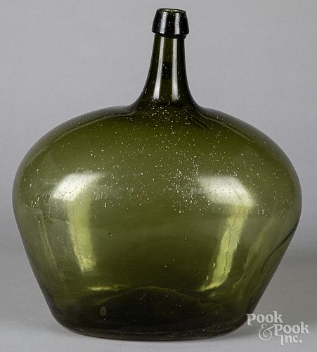 Olive green demijohn, 18th c.