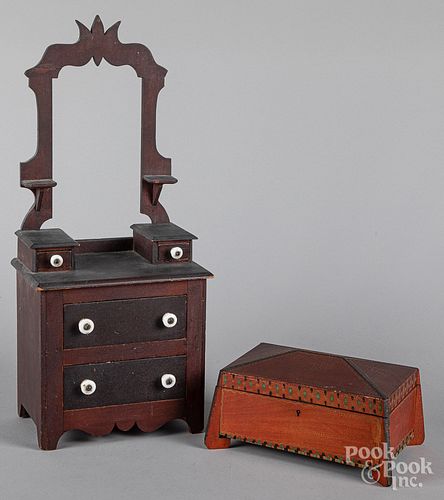 Miniature Victorian dresser, etc.