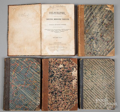 Five bound volumes of The Cultivator