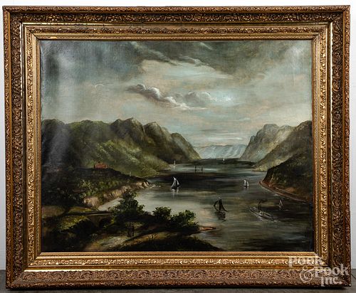 Oil on canvas Hudson River at West Point