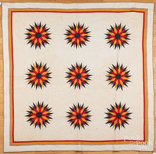 Mariners compass quilt, late 19th c.