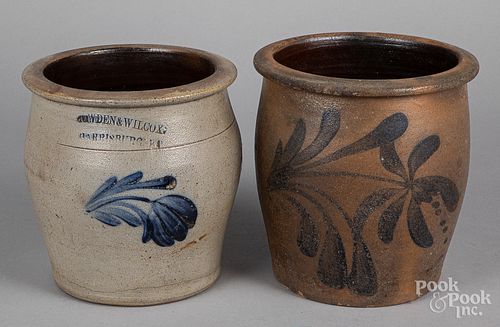 Two Pennsylvania stoneware crocks, 19th c.