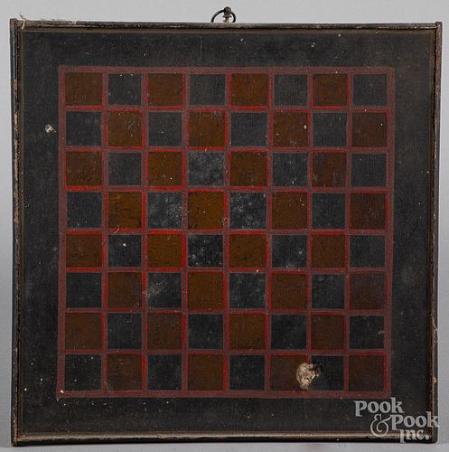 Painted double sided gameboard, 19th c.