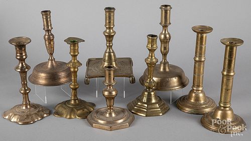 Collection of brass candlesticks, 18th/19th c.