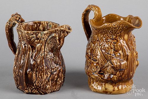 Two Bennington type pitchers, 19th c.