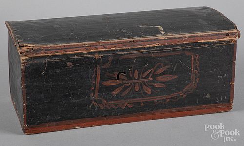 New England painted pine dome top box, 19th c.