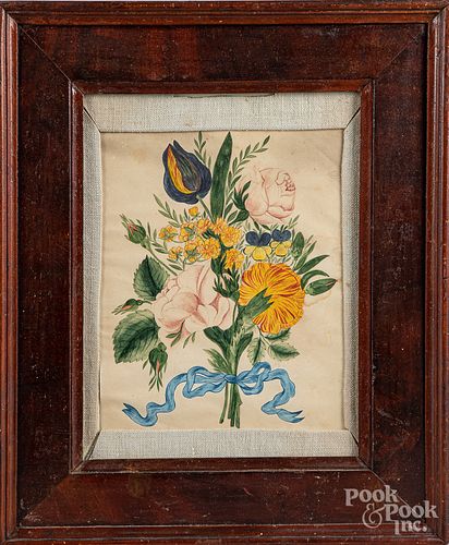 Watercolor floral drawing, late 19th c.