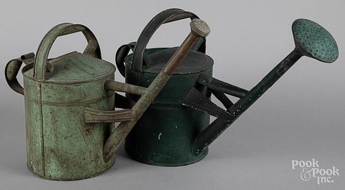 Pair of painted watering cans, early 20th c.