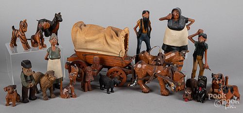Group of wood carvings, 20th c.