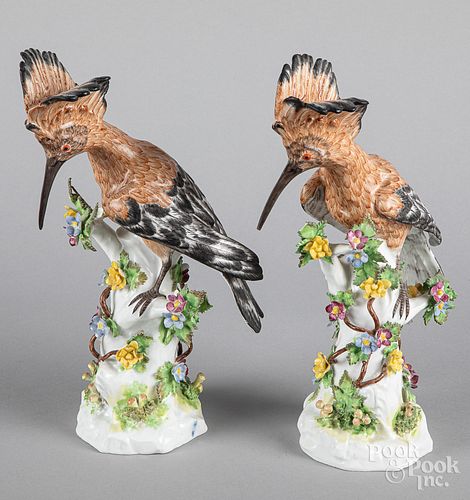 Pair of French porcelain exotic birds
