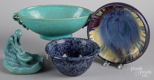 Four pieces of art pottery