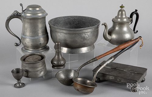 Pewter to include a Townsend & Compton teapot