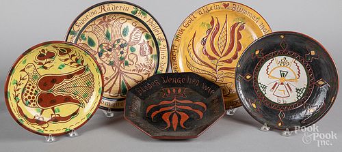 Four Seagreaves redware chargers