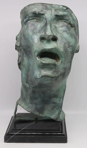 After Rodin Bronze Bust of a Head on Stand.
