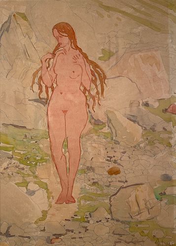 Albert Schmidt,  Woman Among Rocks