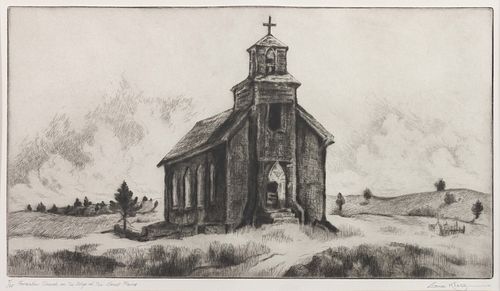 Gene Kloss
(American, 1903-1996)
Forsakew Church on the Edge of the Great Plains, edition 7/25