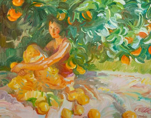 John Ascaro
(American, b. 1937)
Young Woman Under Orange Tree